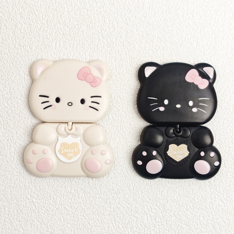 携帯電話ホルダーかわいい 360 度回転クマ漫画 KT 猫ホルダー化粧ミラー携帯電話ケースホルダーが付属しています|undefined