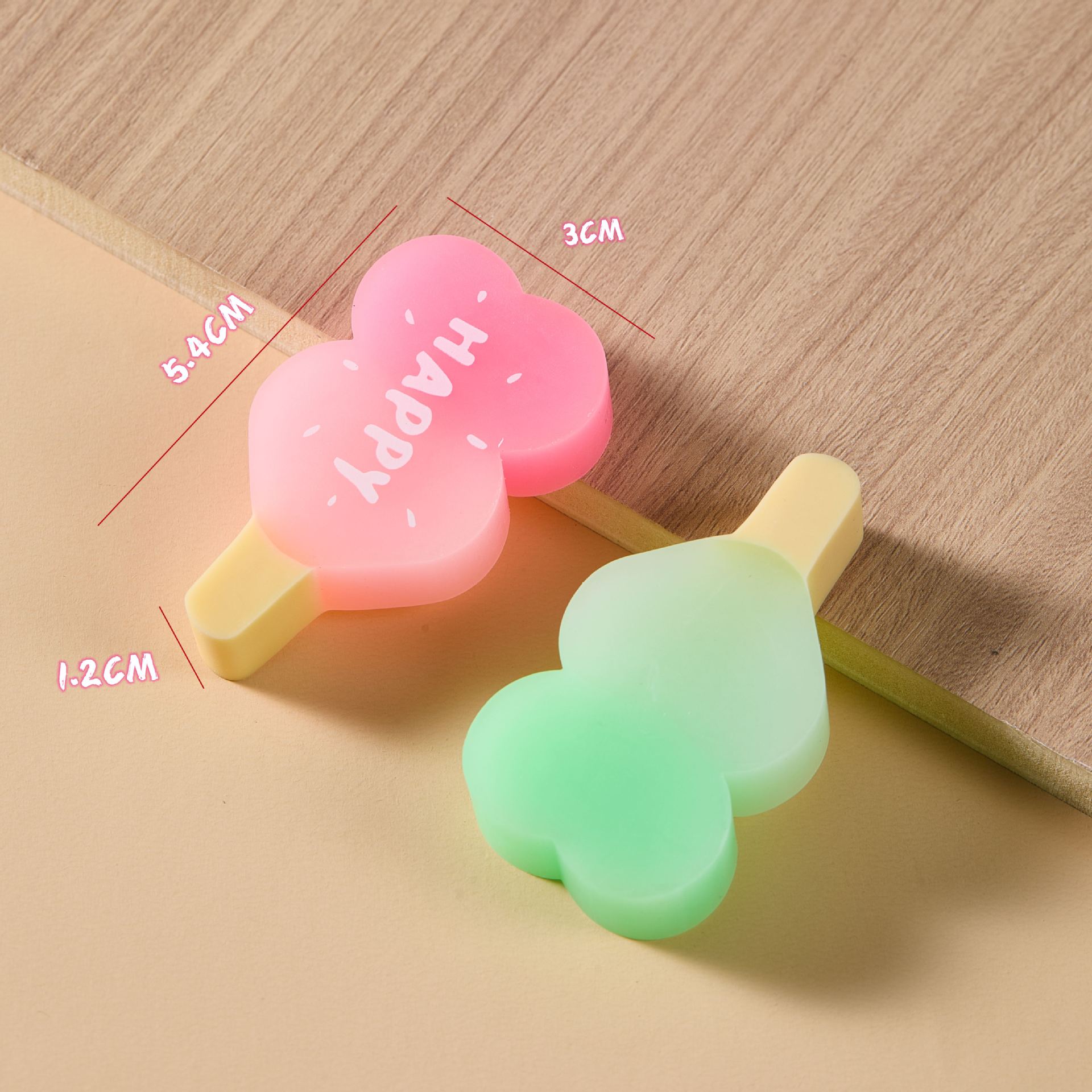 Borrador de amor de PVC ECO, menos migajas, dibujo de examen limpio, borrador de dibujo de arte para niños, color caramelo