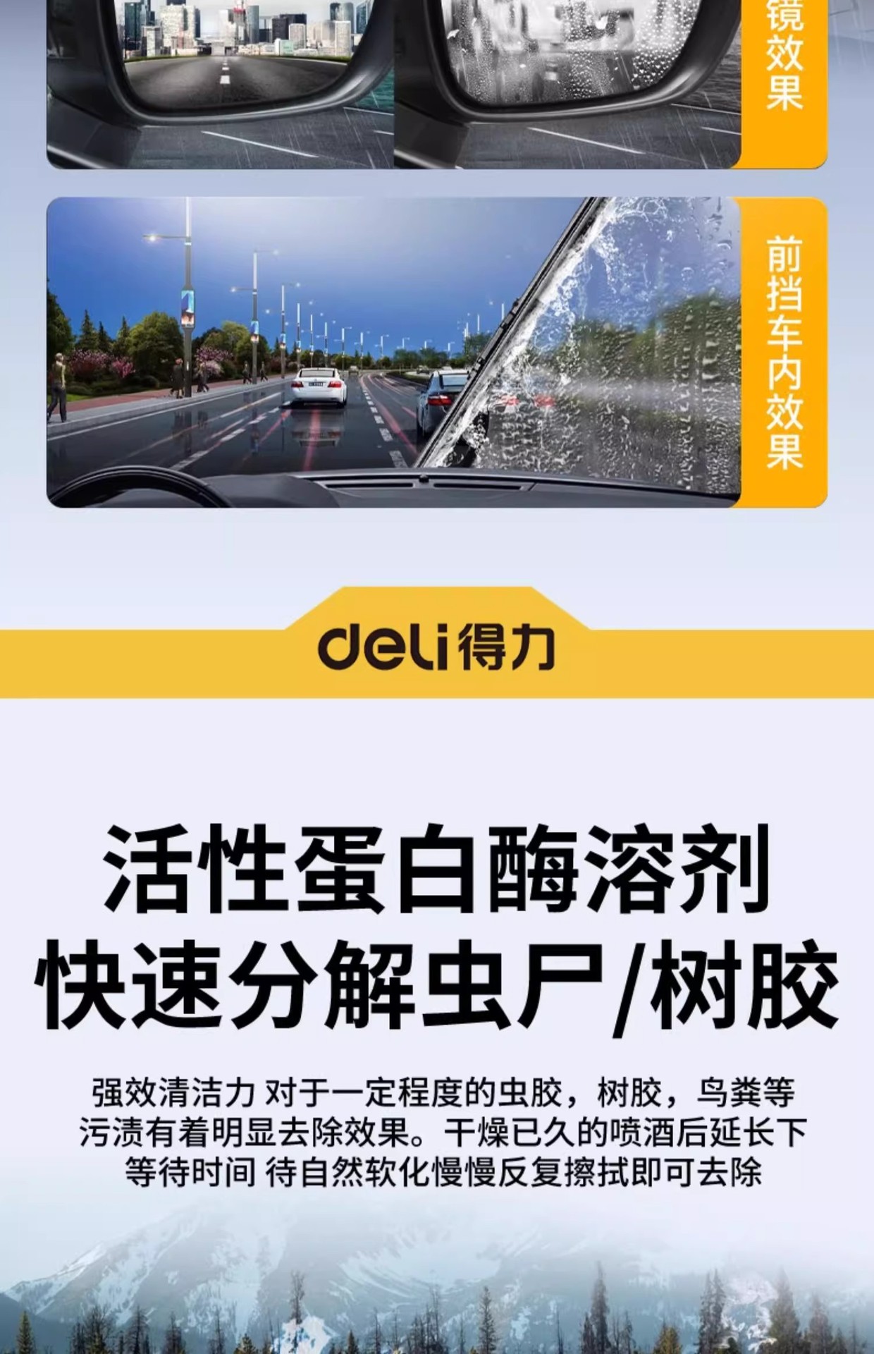 Deli Glass Cleaner for Removing Oil Film, Specifically for Cars in Winter, Effective at Temperatures of -30 to -45 Degrees, Powerful Stain Remover, Anti-Freeze Wiper Fluid
