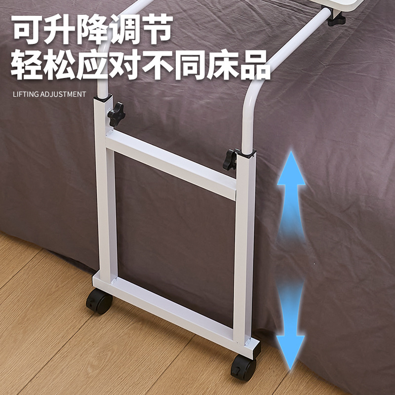 Mesa de cama de doble escritorio elevable móvil perezosa mesa de lado de la cama del dormitorio escritorio de computadora de oficina image 4