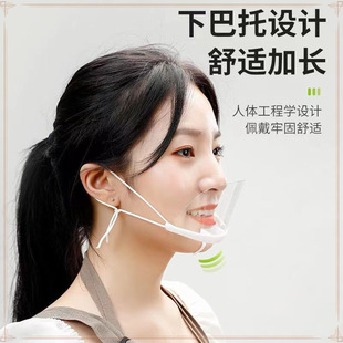 Recyclable food-grade kitchen catering mask transparent mask night stall restaurant anti-fog canteen mask