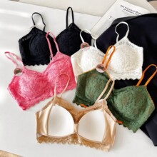 秋冬款-暖绒磨毛-蕾丝三角杯性感美背舒适百搭时尚镂空抹胸1200