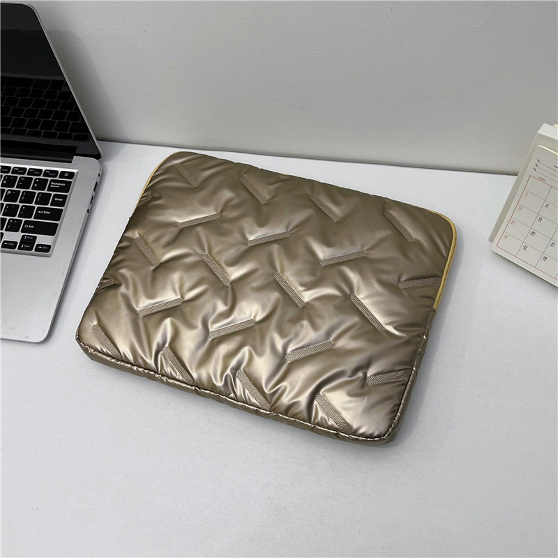 Simple and stylish diamond-patterned laptop sleeve bag, business portable computer storage bag