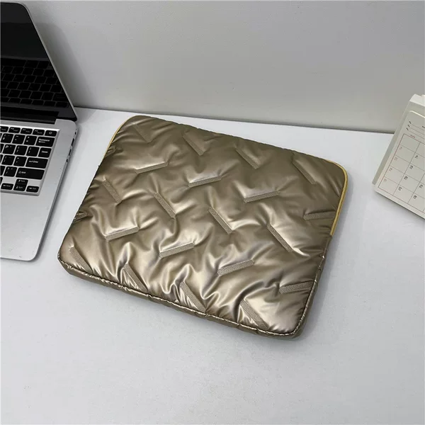 Simple and stylish diamond-patterned laptop sleeve bag, business portable computer storage bag