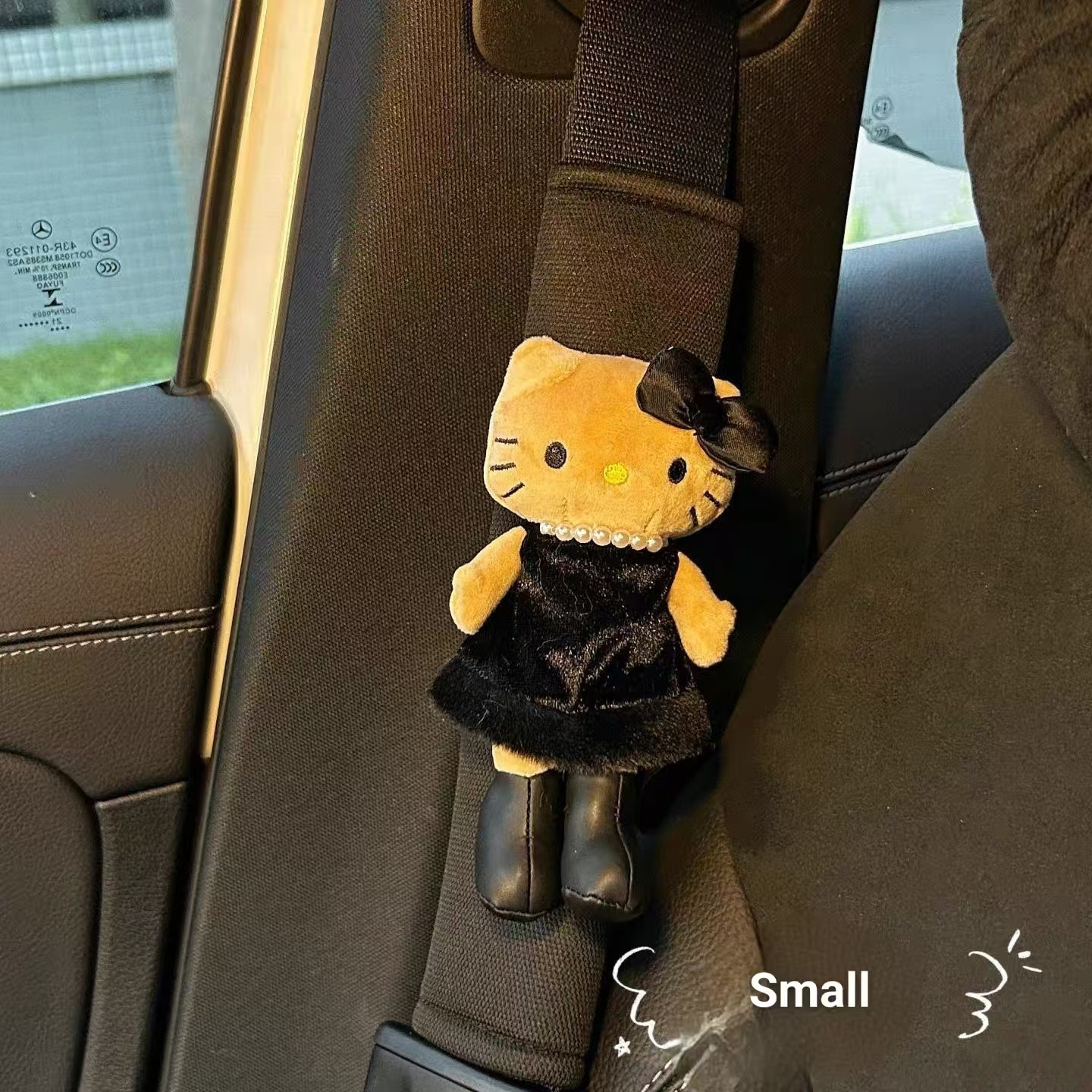 Popular Internet Celebrity Seatbelt Shoulder Pad Long-Legged Hello Kitty Chanel-Style Protective Cover Cute Plush Doll Car Hanging Ornament