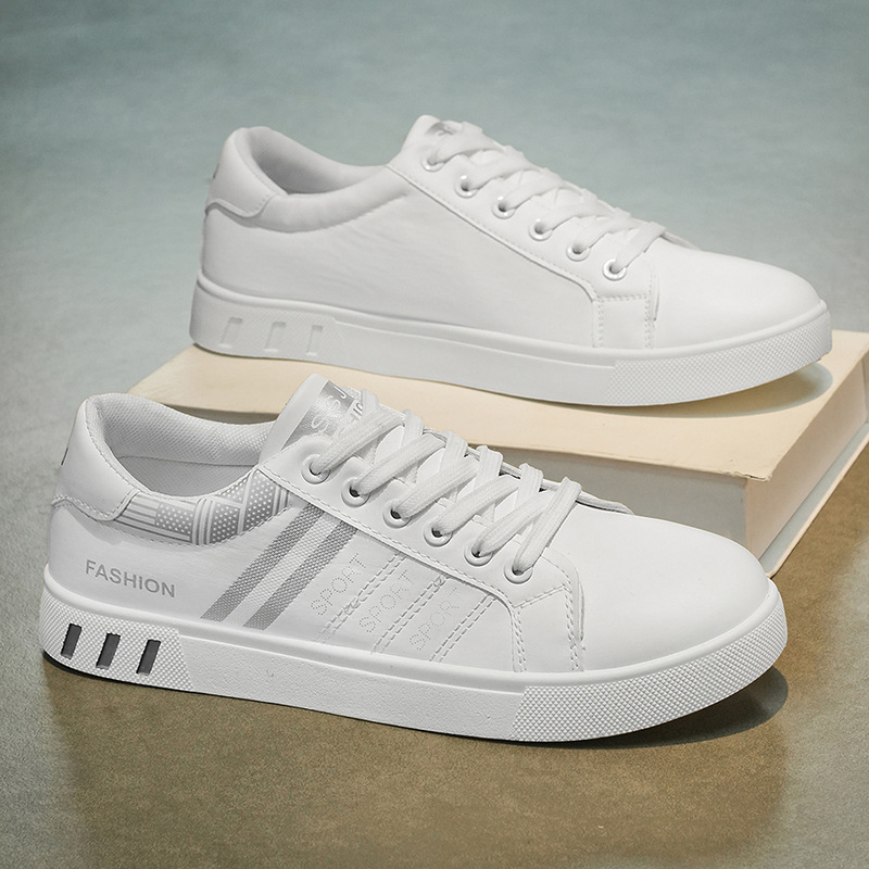 Primavera nuevos zapatos casuales para hombres zapatos de skate de tendencia transpirables zapatos blancos pequeños zapatos deportivos de hombre bajo tamaño transfronterizo