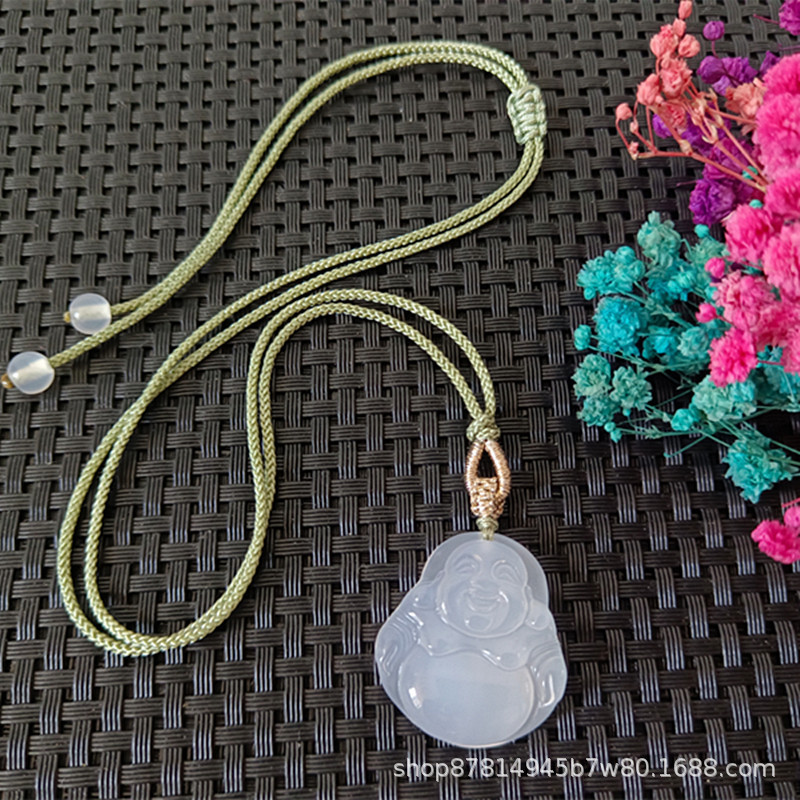 No.2 밧줄 (약 27*25mm) 의 중간 흰색 옥수 부처