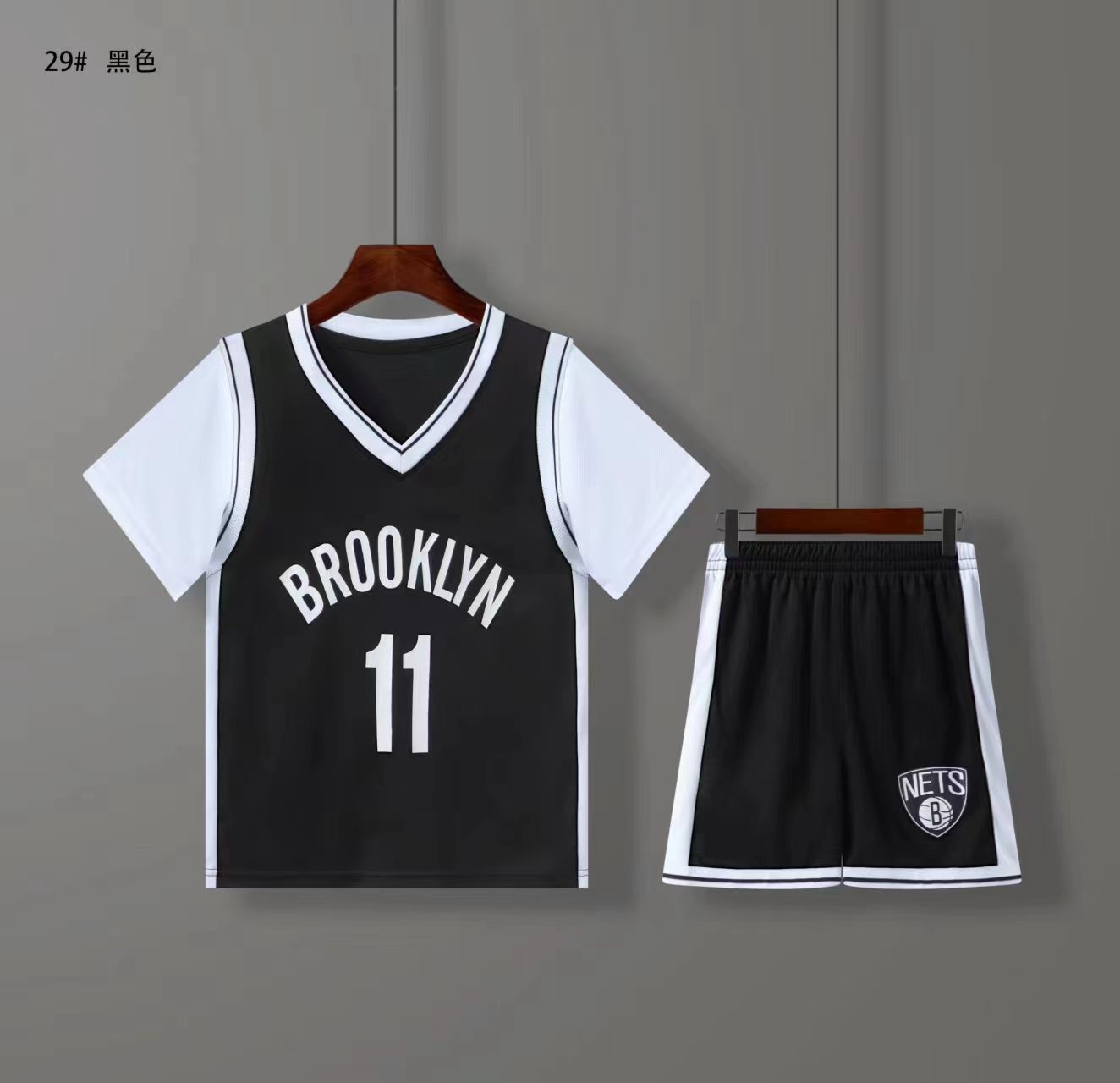 メーカー卸売り児童バスケットボール服セット偽二枚セット半袖幼稚園小学校演技服訓練服