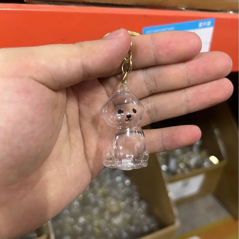 现货狗毛收纳挂件高颜值DIY收藏纪念透明胶囊包包钥匙扣跨境批发|undefined
