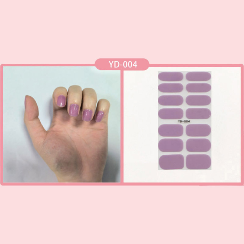 El nuevo parche de uñas en polvo de cebolla de color sólido de Idi 14 pegatinas de uñas pegatinas impermeables duraderas sin sellar fábrica al por mayor