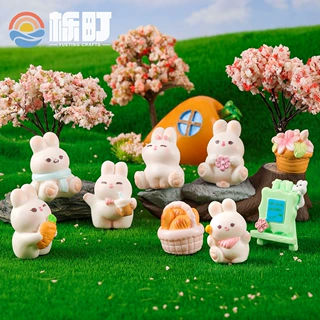微景观可爱浪漫小兔子创意小众摆件宠物园艺树脂饰品配件桌面摆件