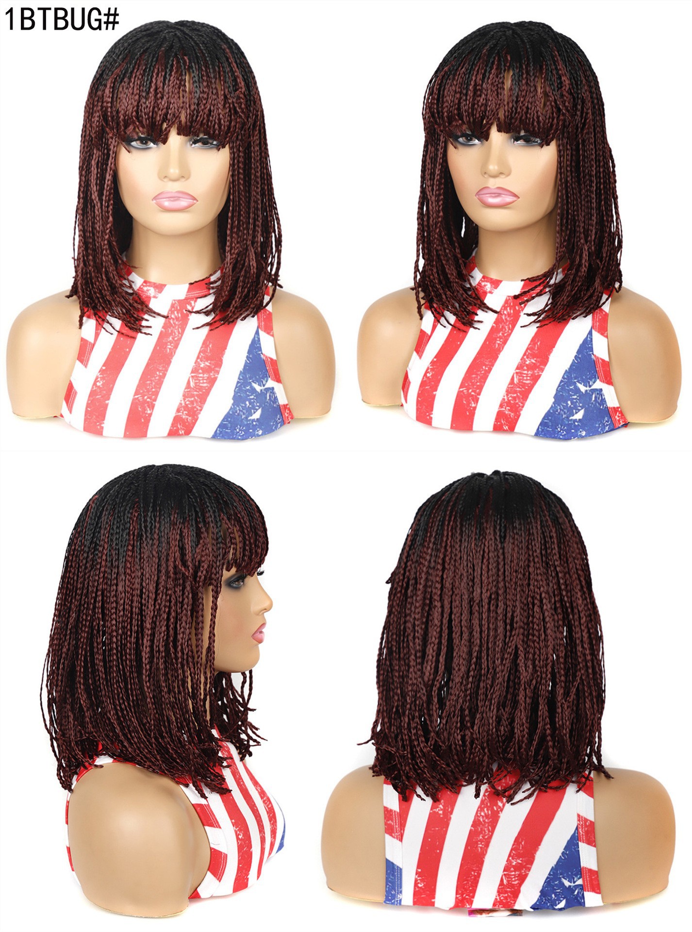 Matu pieaudzēšana un parūkas Pīta parūka, sieviešu īsi mati, bob parūka, ķīmiskās šķiedras pīta īsa matu parūka vairumtirdzniecībā noliktavā_voghion.com