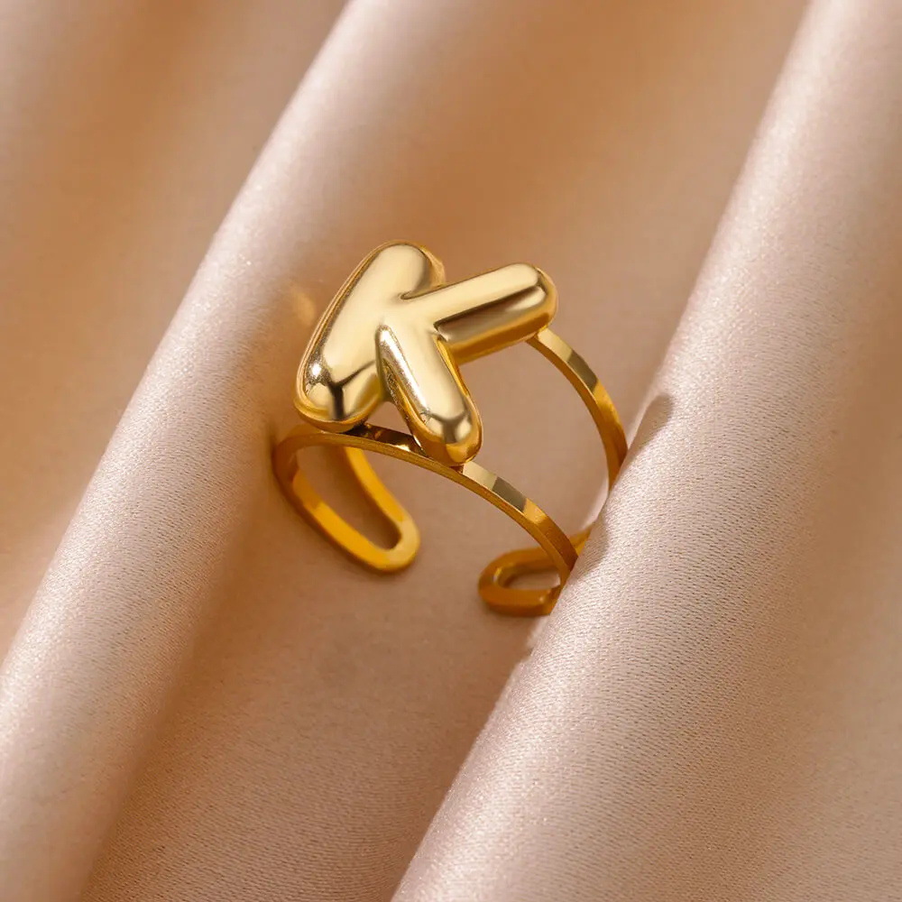 9g Weight 0.03µm-0.05µm Gold Plating Thickness PVD Coated Gold Plating Process Real Gold Plated Plating Material Stone-Free Inlay Material Open Rings Classification 1 Piece Quantity Casual, Daily Occasion 304 Stainless Steel Material Letter Pattern All Seasons Season Unisex Gender Simple Style Style Waterproof Non Tarnish, Plating Craft PVD Coated Real Gold Plated Letter 304 Stainless Steel Simple Style Waterproof Non Tarnish Open Rings 4