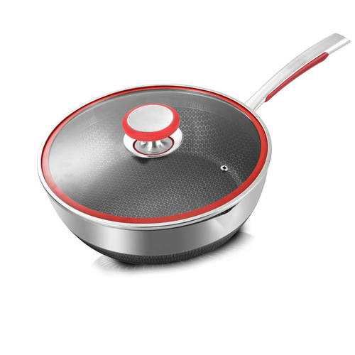 316 stainless steel deep frying pan uncoated petty bourgeois milk pan frying steak pan cooking pan snow pan gift