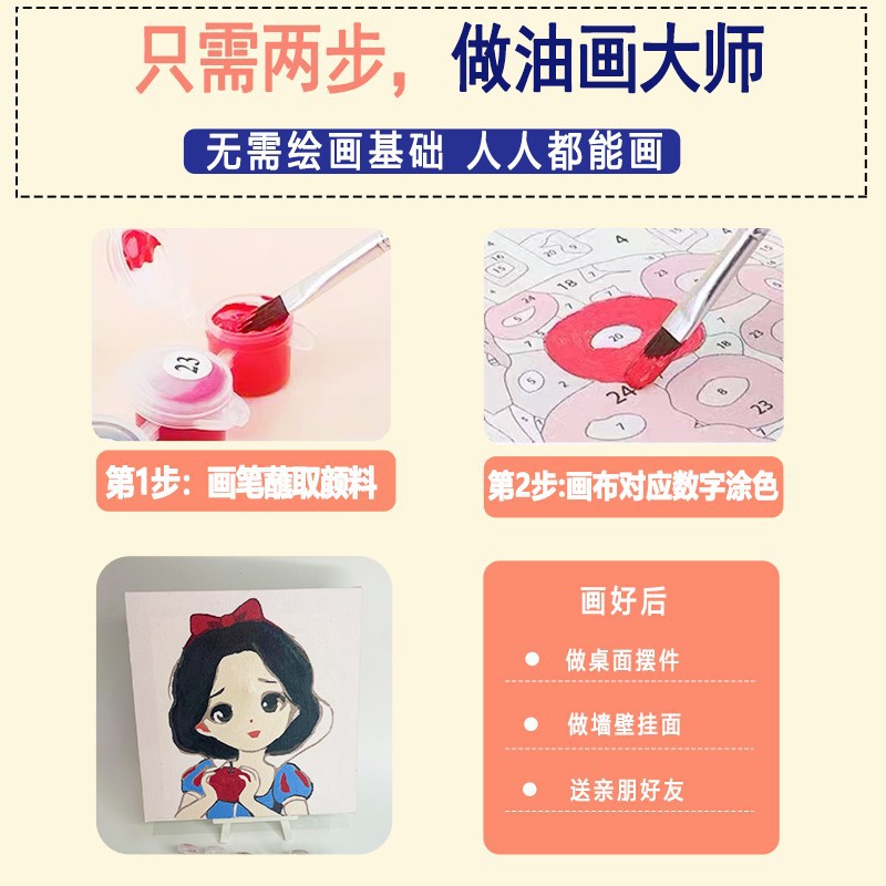 Children's digital oil painting wholesale cartoon painting Sanrio fill-in coloring oil hand-painted toys one piece drop shipping