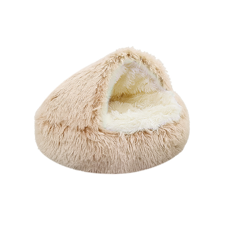 Cama para Gatos Semicerrada en Forma de Concha, Cálida para Invierno, Cama para Mascotas, Cama Semicerrada para Perros, Cama para Perros, Cama para Gatos Cerrada con Soporte
