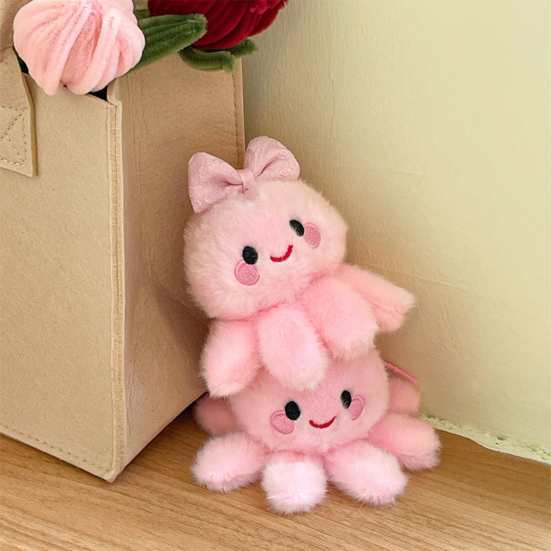 Cute Pink Octopus Plush Toy Keychain Bag Pendant Girly Ocean Doll Children's Gift Cute Pink Octopus Plush Toy Keychain Bag Pendant Girly Ocean Doll Children's Gift