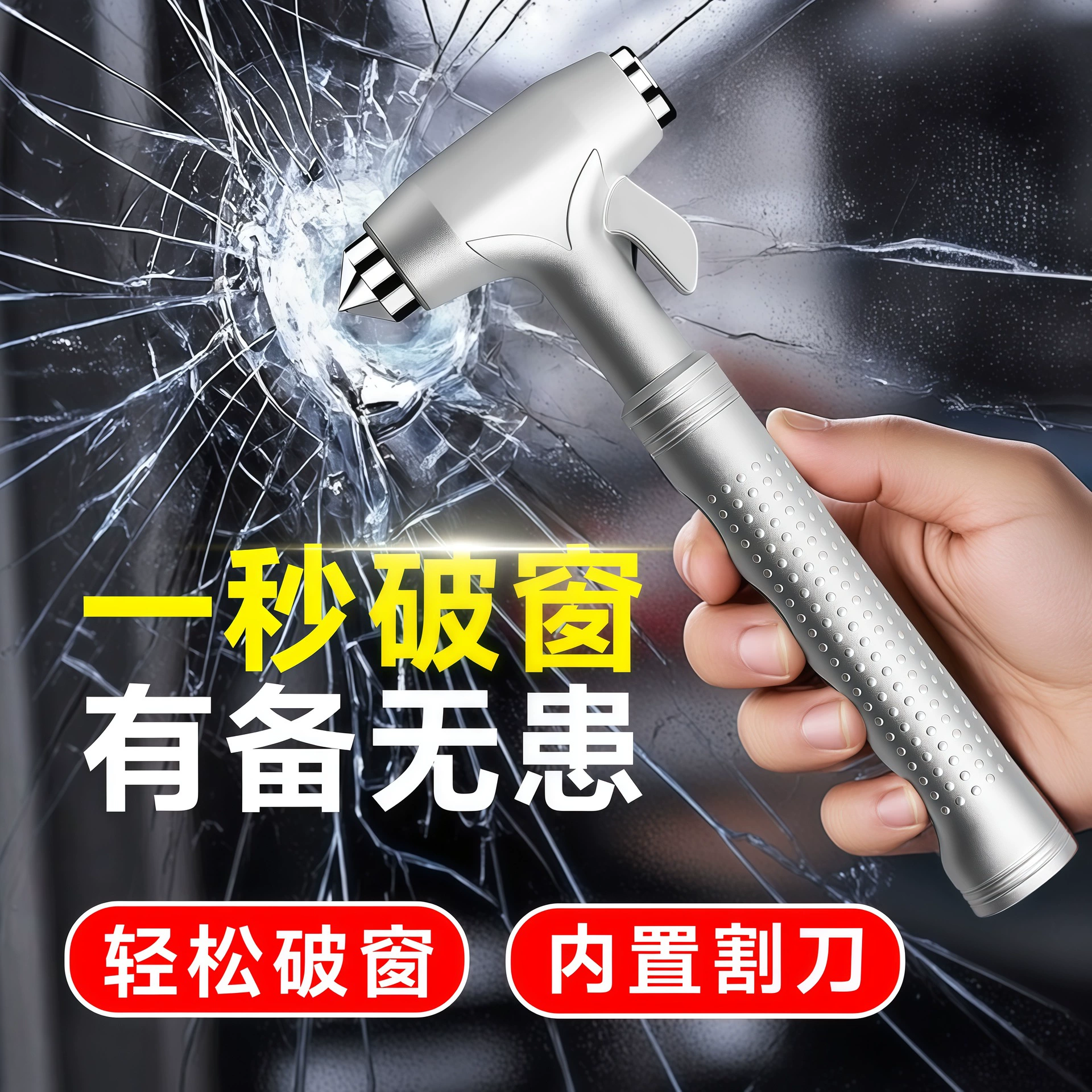 Автомобильный молоток для аварийного открывания дверей, многофункциональный молоток для эвакуации, стеклобой для автомобильных окон, автомобильный молоток для самообороны, молоток для быстрого разбивания стекла за одну секунду