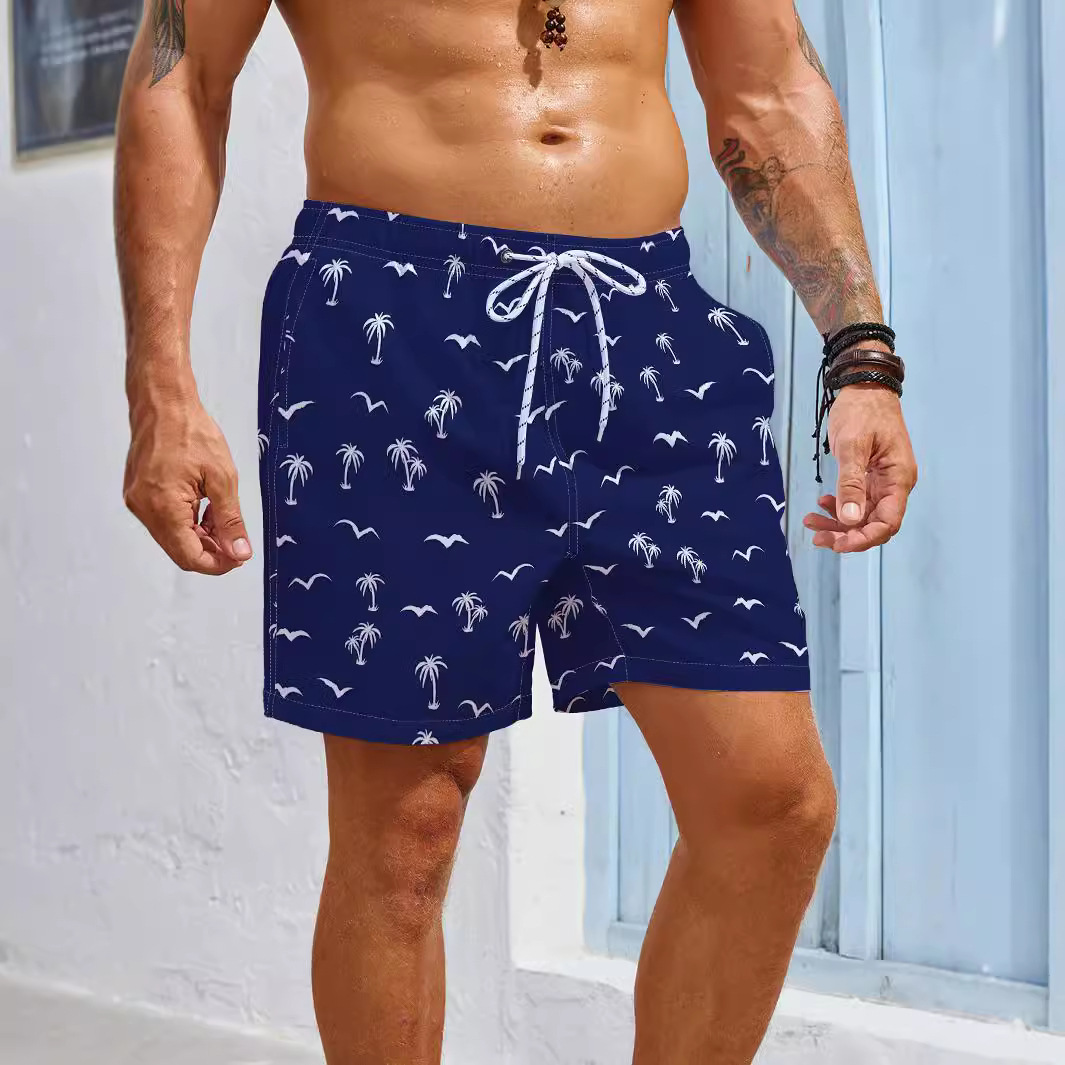 Tropical Style Beach Pants Wholesale Shorts Home Men Cross-border Beach Pants Men's Double-layer Beach Pants Men's Printed Five Points