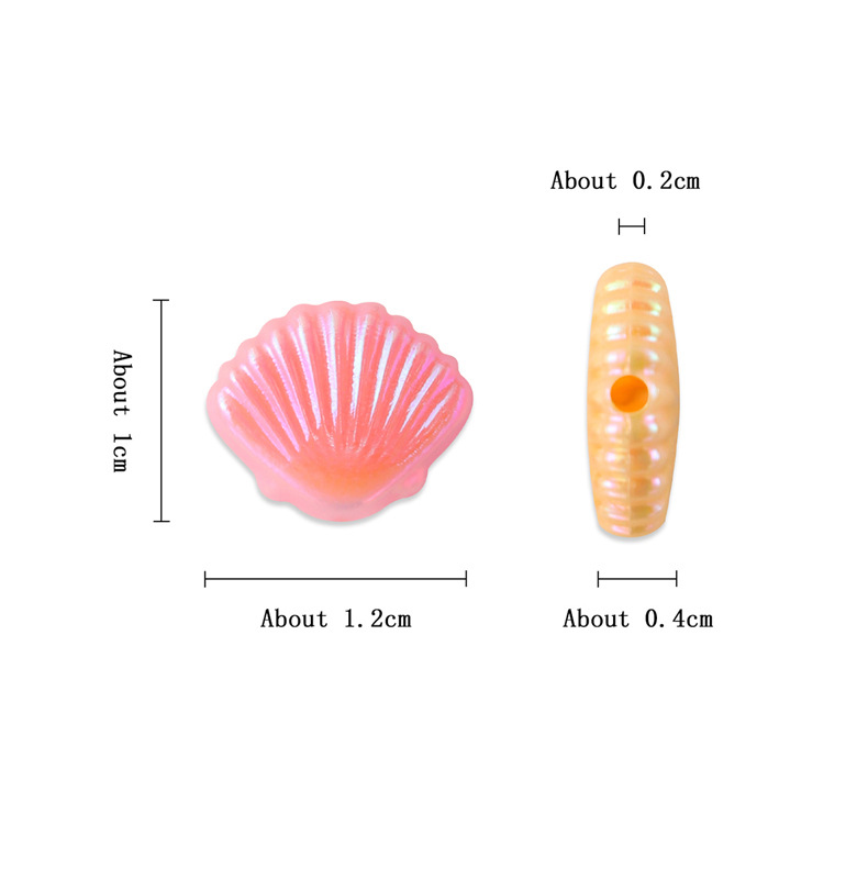 33g Weight 100 Pieces Arylic Shell DIY Jewelry Accessories Beads