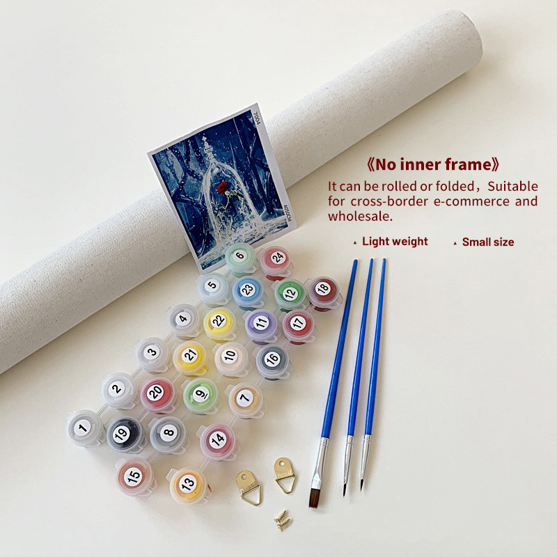 Pintura digital transfronteriza diy40 * 50 dibujos animados dibujos abstractos pintados a mano relleno de color al por mayor pintura al óleo simple
