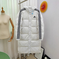2026新款阿迪达家冬季运动服保暖冬季长款连帽羽绒服印花面包服