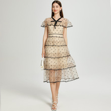 法式名媛高级感连衣裙女夏季新款设计感小众收腰显瘦蛋糕长裙子潮