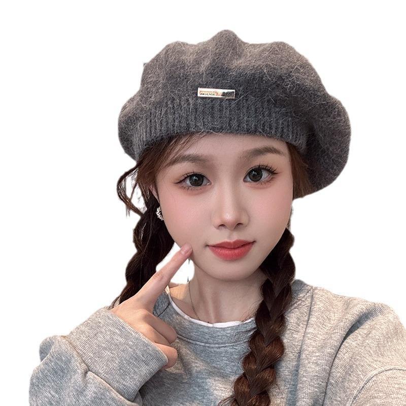 Sombrero boina de lana metálica, estilo británico retro, otoño-invierno
