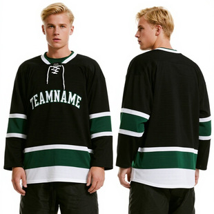 cross-border amazon black hockey jersey sweatshirt men canadian hockey uniform custom embroidered hockey team uniform