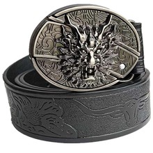 男士皮带小刀压花腰带个性休闲青年百搭潮流学生时尚防身腰带男