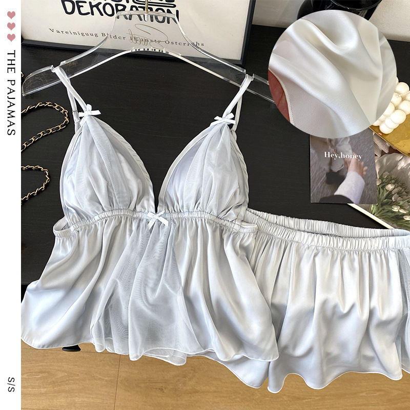 Elastic sexy pijama with bow