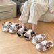 Cross-border Cow Maomao Slippers Women's Autumn and Winter Indoor Cotton Slippers Home Warm Thick Thick Slippers for Men