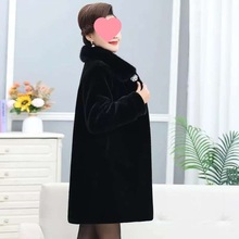 貂皮大衣海宁女中长款冬季整貂进口中老年皮草外套大码加厚妈妈