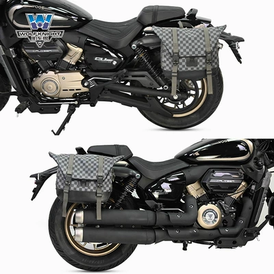Motorcycle bumper – modification tail shelf tail wing rear - cu250-leftright-lattice-gray-helmet-bag