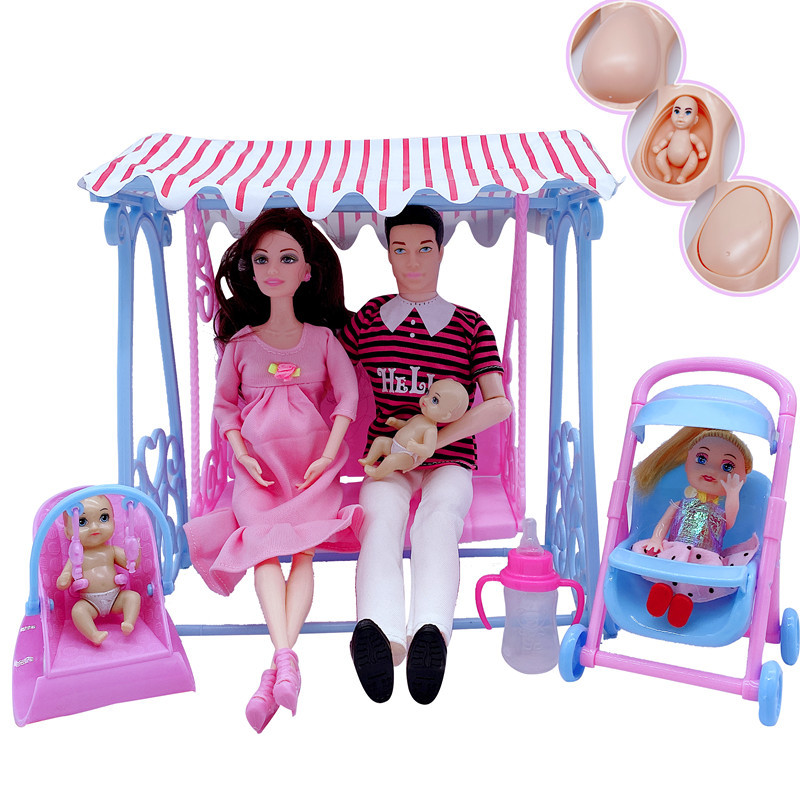 Babi Doll Pregnant Big Belly Family of 6 Doll Big Belly Pregnant Women's Baby Play Home Girl Toy