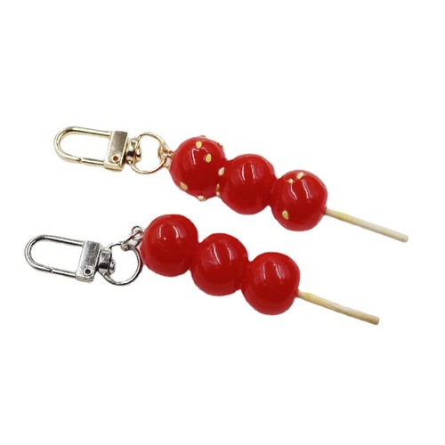 Fun and creative simulation food candied haws skewer keychain hawthorn skewer pendant bag decoration student small gift