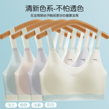 发育期初中生少女内衣小背心女夏薄款美背冰丝内搭一体式文胸抹胸