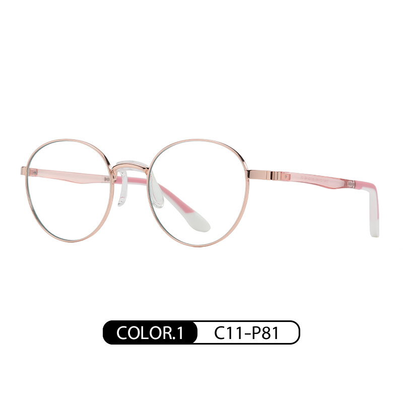 2023 nuevas gafas ovaladas marco integrado de silicona almohadilla de la nariz de goma de dos colores pierna TJ842 moda Anti-azul gafas de luz