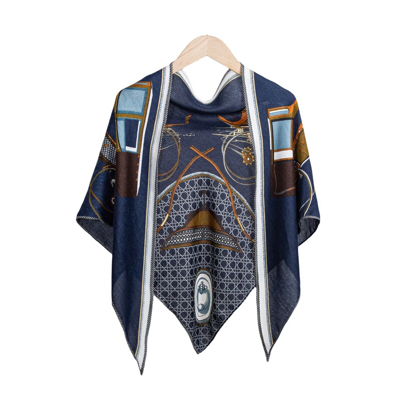 2025 New Style Internet Red Triangle Silk Scarf Women's Summer Atmosphere Carriage Scarf Fashionable Bag Headscarf Multifunctional Hair Belt