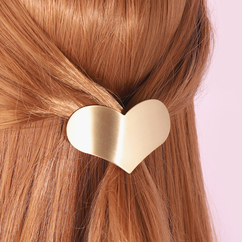 Europa y América Cola de Caballo hebilla banda de pelo lazo banda de goma amor simple aleación brillante gran melocotón corazón cabeza cuerda joyería