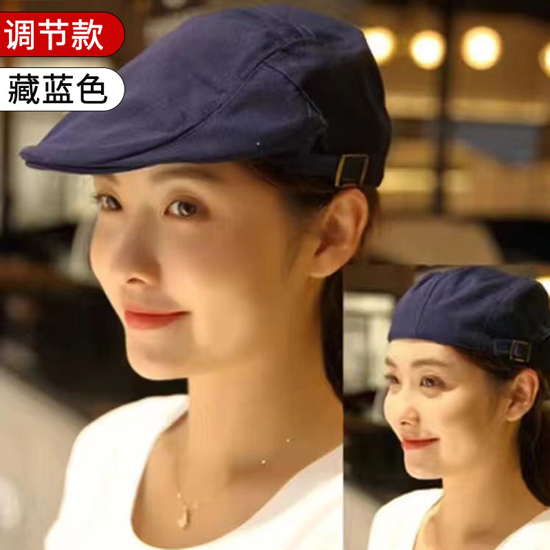 Nueva boina de vaqueros sombrero de cocinero camarero sombrero de trabajo sombrero de frente sombrero de boina de restauración mujer bordado personalizado