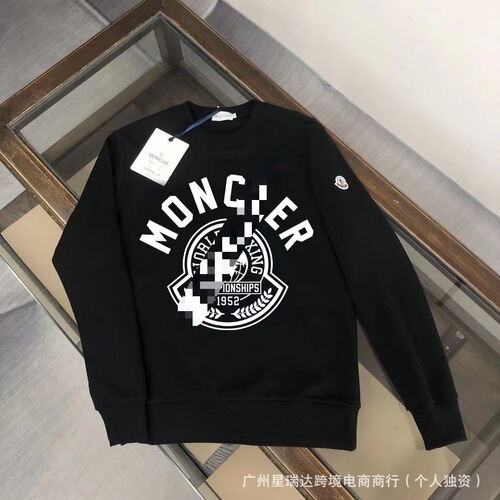 New European and American pure cotton Mon full print cler magic tape printing long-sleeved men's and women's same style hoodie couple 