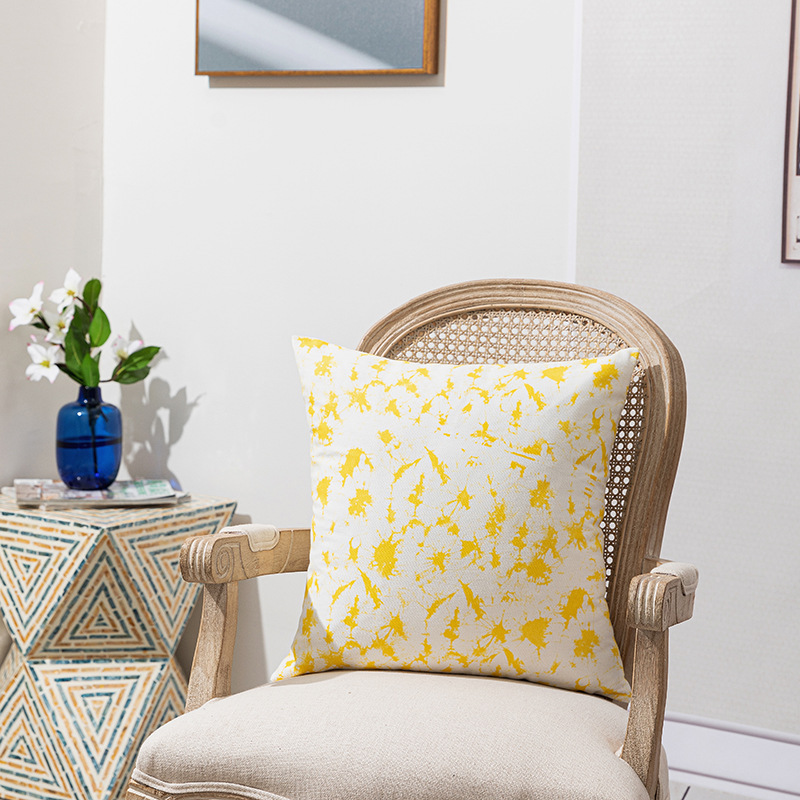 Housse de coussin de canapé imprimée recto verso, moderne, simple, fraîche, abstraite, colorée, géométrique irrégulière_voghion.com