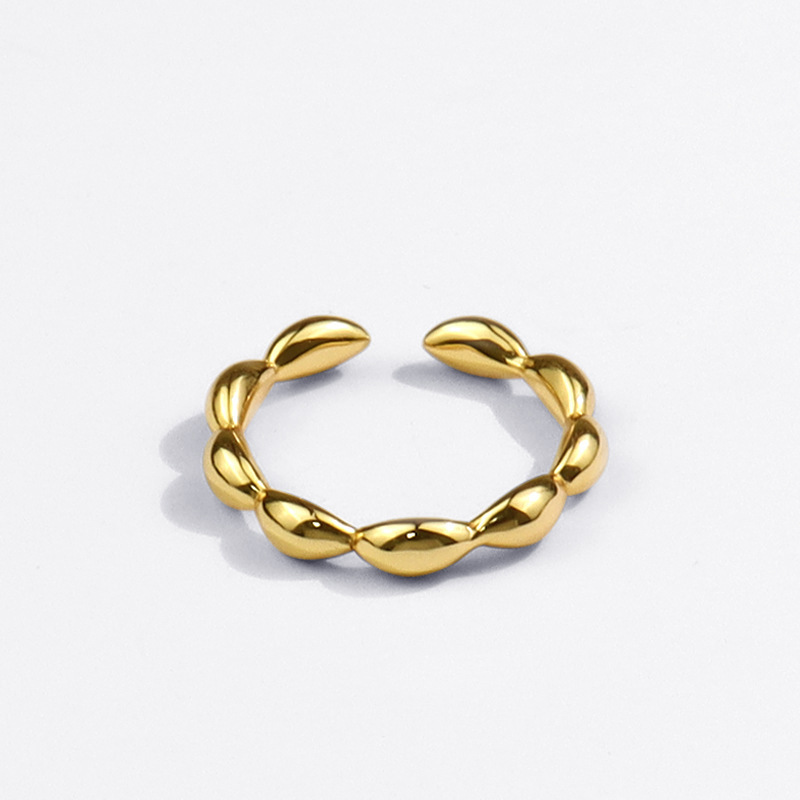 Korean version of the oliveshaped ring design sense geometric open ring wholesalepicture3