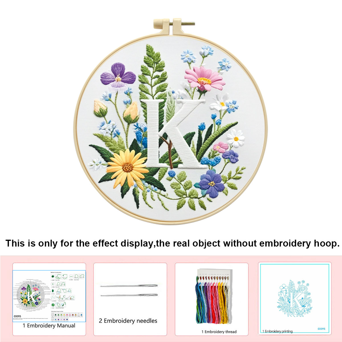 Hecho a mano flores y plantas europeas bordadas paquetes de materialdiy inglés 26 letras simple principiante nivel de bordado al por mayor