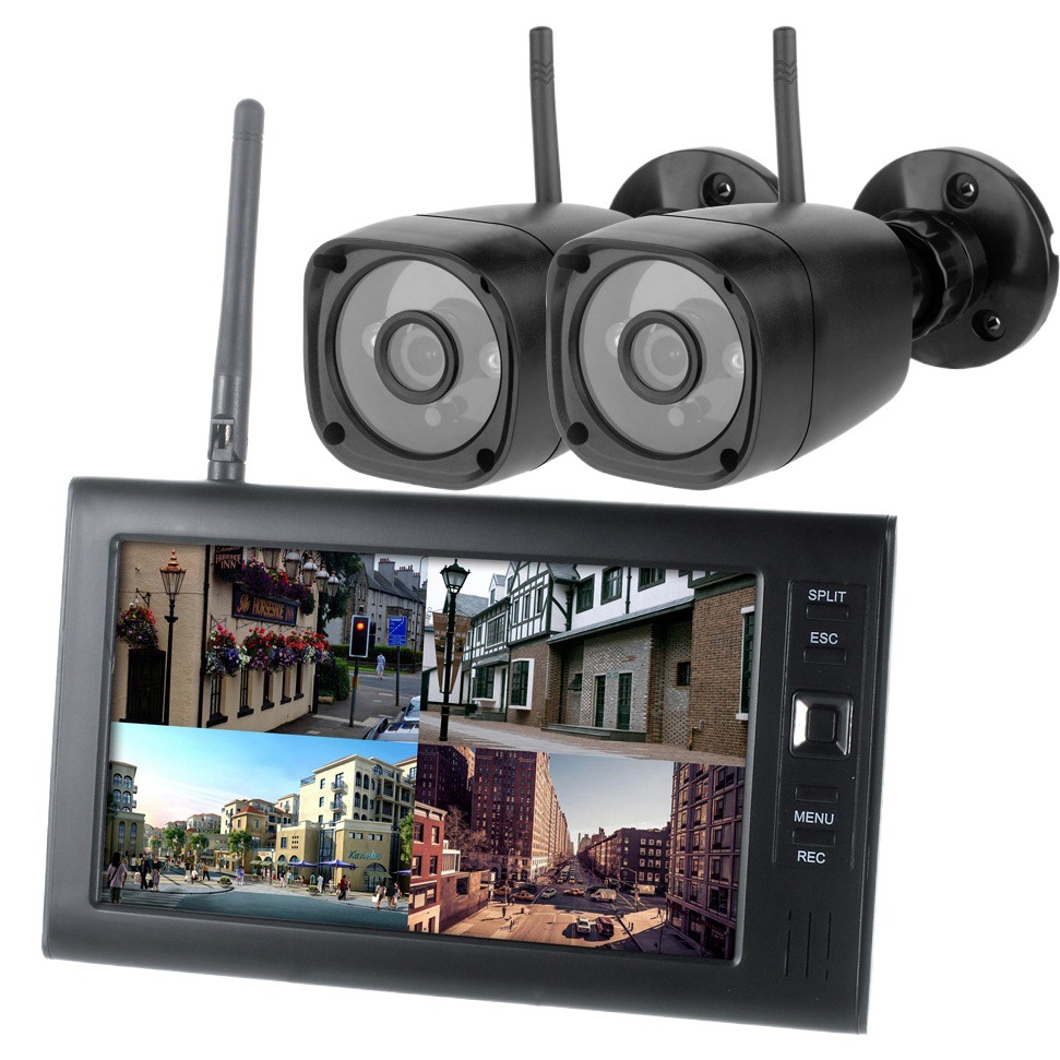 Shanyishida video de 7 pulgadas traje de monitoreo de cuatro imágenes cámara LCD monitoreo de seguridad inalámbrico dos cámaras
