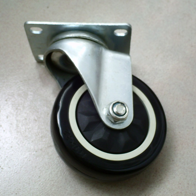 供应万向脚轮 4寸万向脚轮 单轴承万向脚轮 黑色PVC万向脚轮