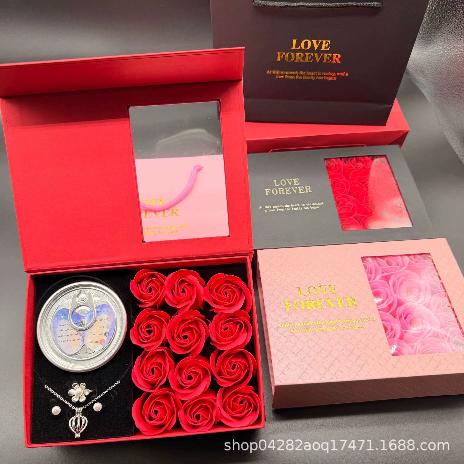 [1 коробка Самый вирусный подарок набор из 3 шт Love Forever Small]