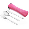 Spoon, tableware, handheld street set stainless steel for elementary school students, suitable for import, 3 piece set