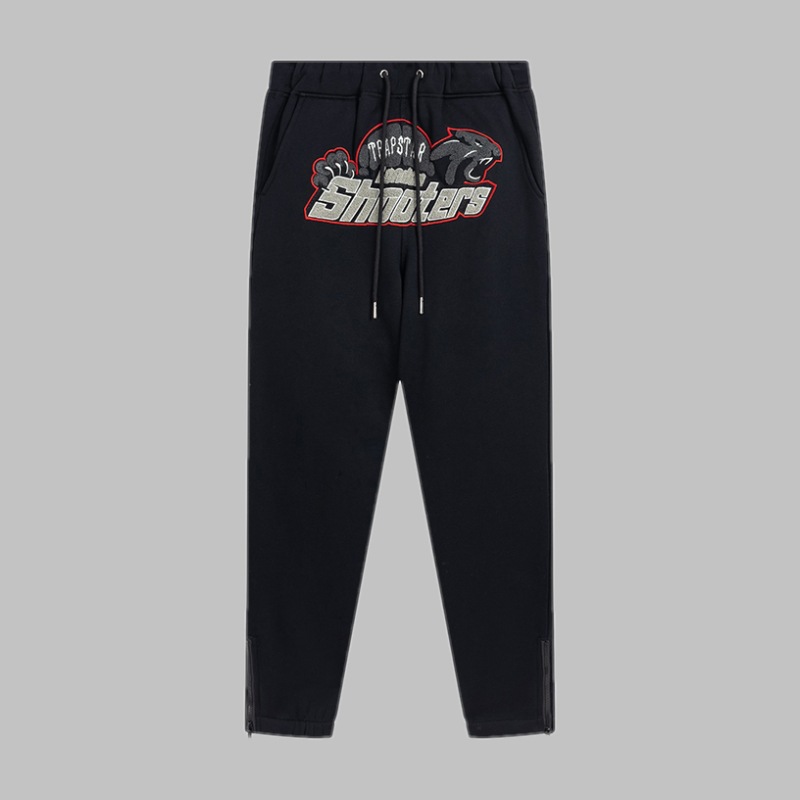 Trapstar azul Tigre cabeza toalla bordado traje forro polar suéter con capucha ceñida deportes casual pantalones largos